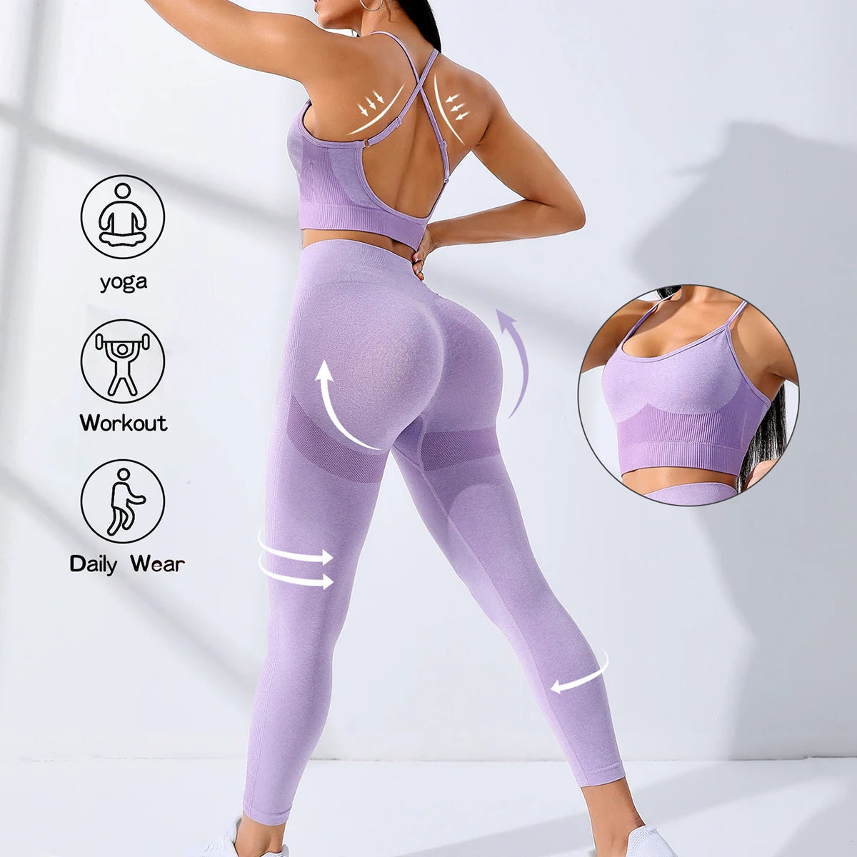 Women's 2 Piece Seamless Workout Yoga Set