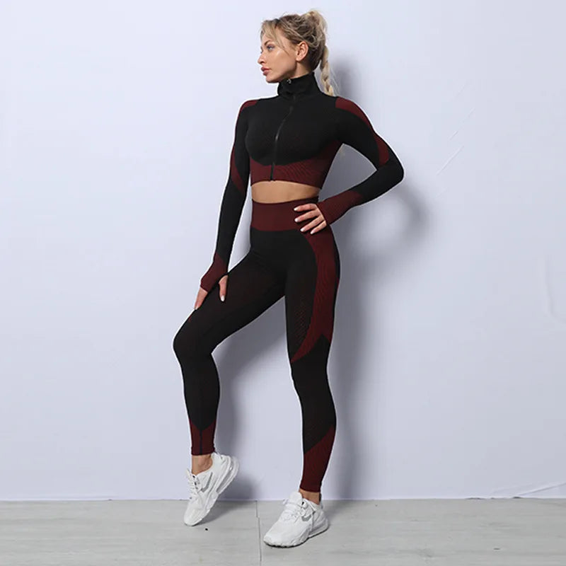 3-piece seamless yoga sets, fitness sportswear